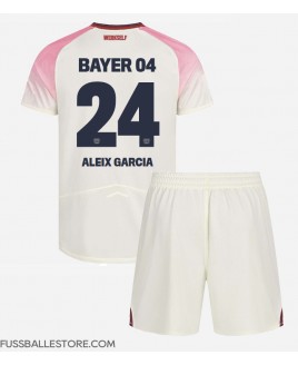 Günstige Bayer Leverkusen Aleix Garcia #24 Auswärts Trikotsatzt Kinder 2025-26 Kurzarm (+ Kurze Hosen)